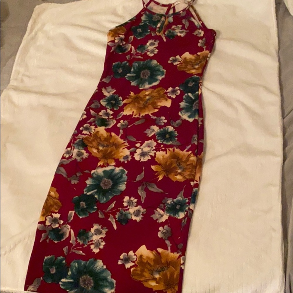 Floral Burgundy Dress